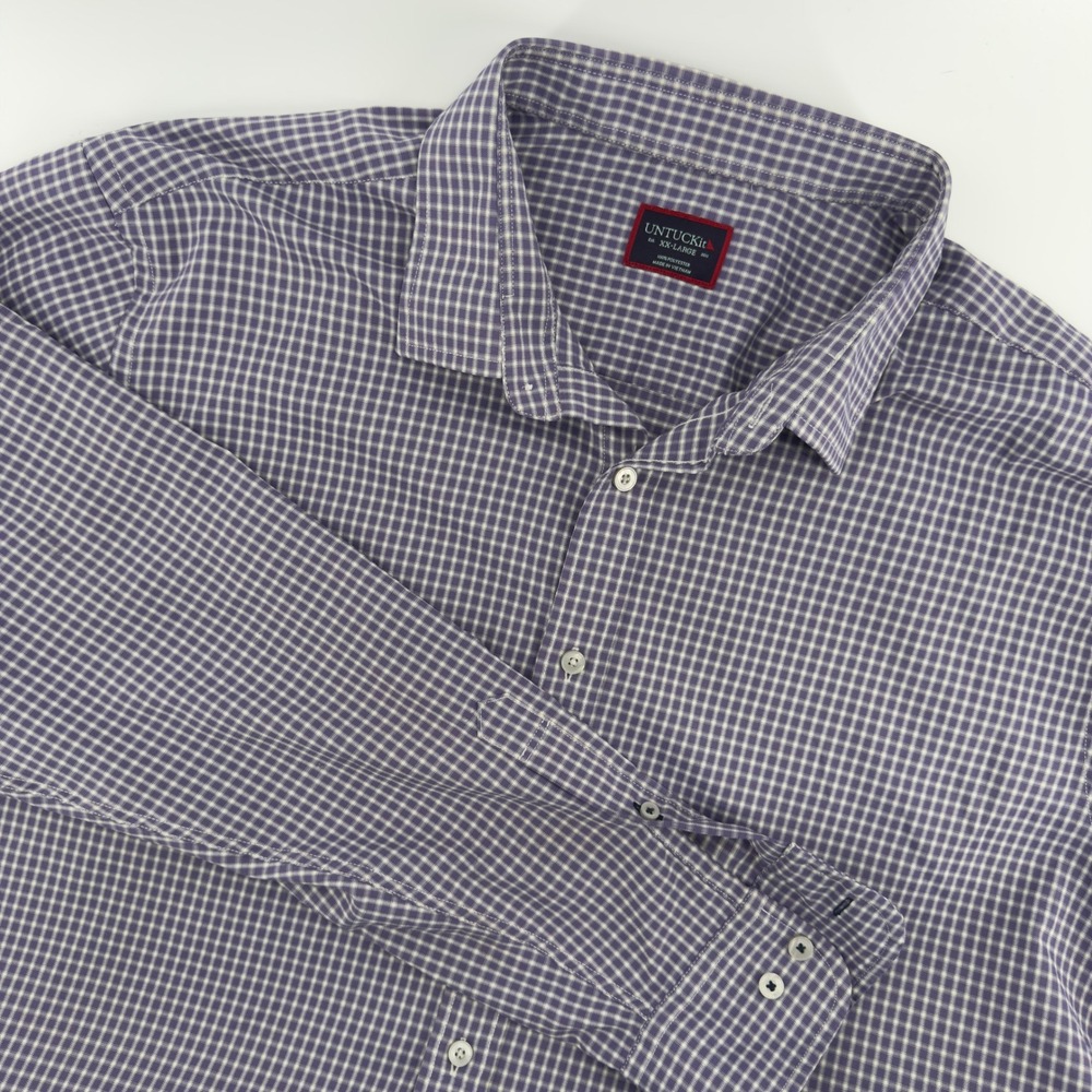 UNTUCKit‎ XX-Large Mens Long Sleeve Button Down Shirt Purple Plaid